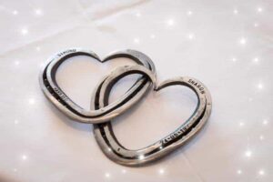 interlinked hand forged hearts
