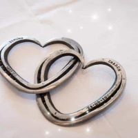 interlinked hand forged hearts